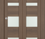 Avon 07-05 Vetro Pecan Nutwood Modern Interior Bifold Doors by Belldinni