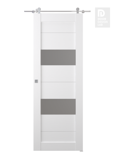 Berta Vetro Bianco Noble Modern Interior Barn Door by Belldinni
