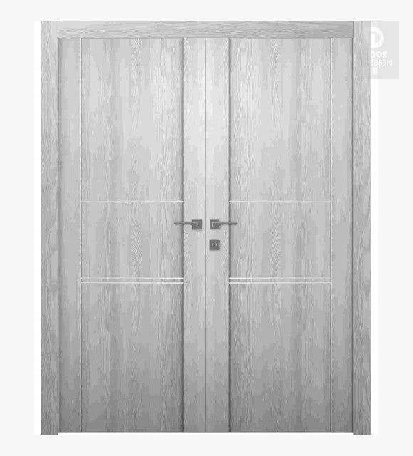Avon 01 3H Ribeira Ash Modern Interior Double Swing Doors by Belldinni