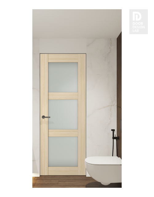 Avon 3 Lite Vetro Loire Ash Modern Interior Frameless Door by Belldinni
