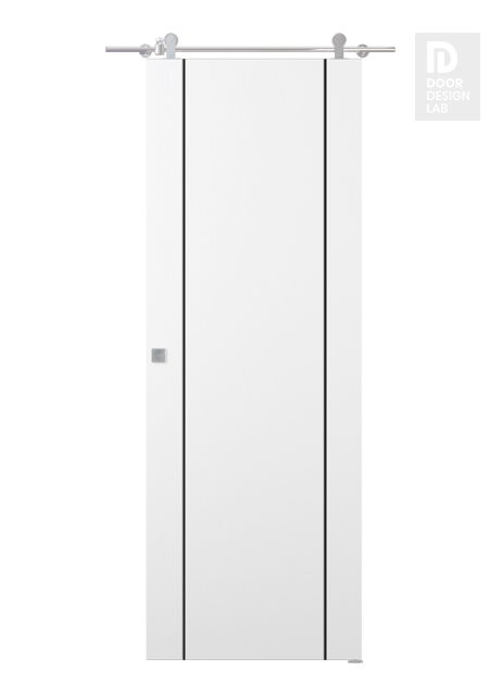 Smart Pro 2U Black Polar White Modern Interior Barn Door by Belldinni