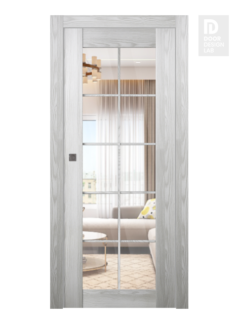 Avon 10 Lite Clear Ribeira Ash Modern Interior Pocket Door by Belldinni