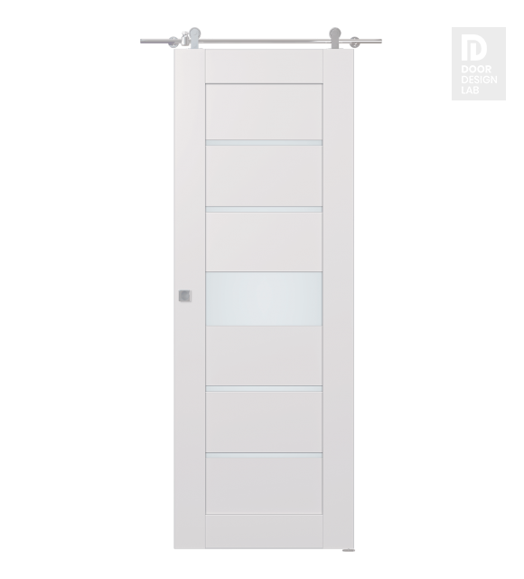 Avon 07-06 Vetro Snow White Modern Interior Barn Door by Belldinni