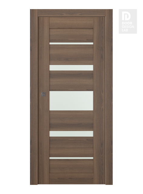 Avon 07-03 Vetro Pecan Nutwood Modern Interior Pocket Door by Belldinni
