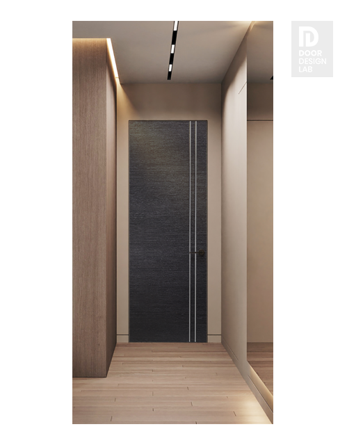 Avanti 2V Black Apricot Modern Interior Frameless Door by Belldinni