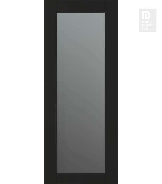 Modern Interior DOOR SLAB AVON 207 VETRO BLACK MATTE 32" X 84" X 1 3/4"
