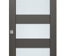 Avon 07-07 Vetro Gray Matte Modern Interior Barn Door by Belldinni