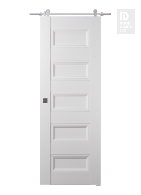 Oxford Duo 07 4R Snow White Modern Interior Barn Door by Belldinni