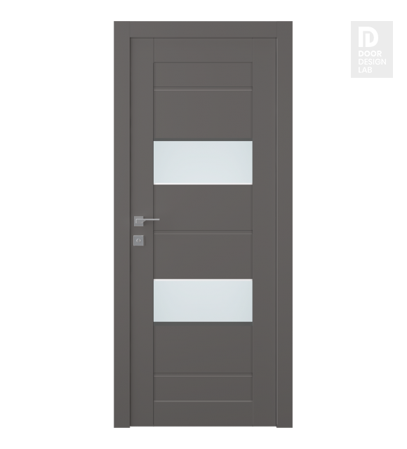 Vita Vetro Gray Matte Modern Interior Door by Belldinni