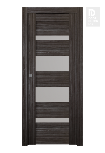 Mirella Vetro Gray Oak Modern Interior Pocket Door by Belldinni