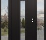 DIAMOND A1 60" X 80" BLACK/BLACK CLEAR GLASS PANEL BLACK RHI WITH 2 SIDELITES CLEAR GLASS