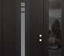 Modern Steel Front Door DIAMOND A4 52" X 96" BLACK/WHITE FROSTED GLASS PANEL BLACK LHI WITH SIDELITE AND TRANSOM MIRRORED GLASS