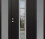 DIAMOND A9 68" X 80" BLACK/BLACK CLEAR GLASS PANEL STAINLESS STEEL LHI WITH 2 SIDELITES FROSTED GLASS