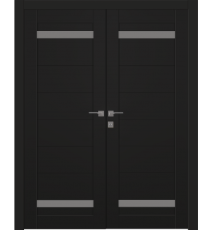 Perla Vetro Black Matte Double doors