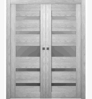 Avon 07-05 Vetro Ribeira Ash Double pocket doors