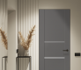 Avon 01 3H Gray Matte Modern Interior Frameless Door by Belldinni