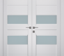 Dessa Vetro Bianco Noble Modern Interior Double Swing Doors by Belldinni