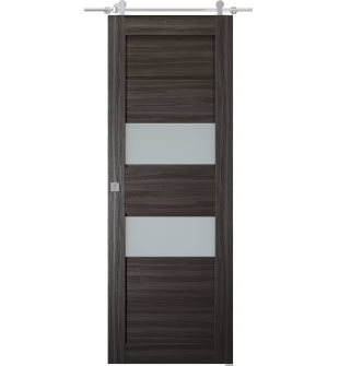 Dessa Vetro Gray Oak Barn doors