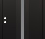 Modern Steel Front Door DIAMOND A4 36" X 80" BLACK/WHITE FROSTED GLASS PANEL BLACK RHI