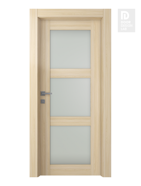 Avon 3 Lite Vetro Loire Ash Modern Interior Door by Belldinni
