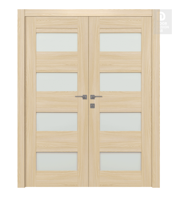 Avon 07-08 Vetro Loire Ash Modern Interior Double Swing Doors by Belldinni