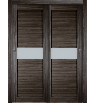 Edna Vetro Gray Oak Bypass doors