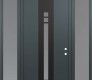 Modern Steel Front Door DIAMOND A4 68" X 96" ANTHRACITE/ANTHRACITE FROSTED GLASS PANEL BLACK LHI WITH 2 SIDELITES AND TRANSOM FROSTED GLASS
