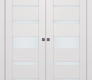 Avon 07-03 Vetro Snow White Modern Interior Double Pocket Doors by Belldinni