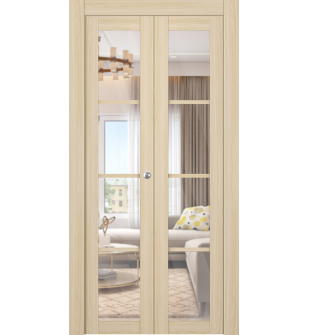 Avon 4 Lite Clear Vetro Loire Ash Bi-folding doors