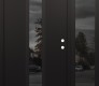 Modern Steel Front Door DIAMOND A1 48" X 80" BLACK/BLACK MIRRORED GLASS PANEL BLACK LHI WITH SIDELITE MIRRORED GLASS