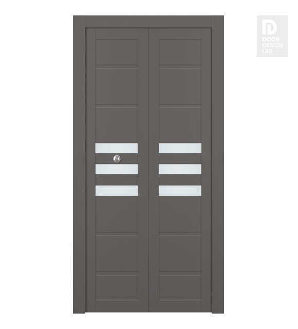 Dome Vetro Gray Matte Modern Interior Bifold Doors by Belldinni