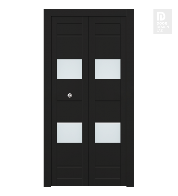 Vita Vetro Black Matte Modern Interior Bifold Doors by Belldinni