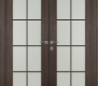 Avon 8 Lite Vetro Veralinga Oak Modern Interior Double Swing Doors by Belldinni