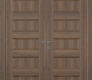 Oxford Uno 07 4R Pecan Nutwood Modern Interior Double Swing Doors by Belldinni