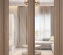 Avon 207 Clear Vetro Pecan Nutwood Modern Interior Bypass Doors by Belldinni