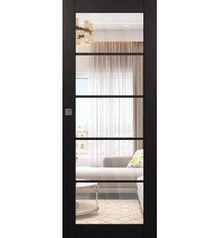 Avon 5 Lite Clear Vetro Black Matte Hidden barn