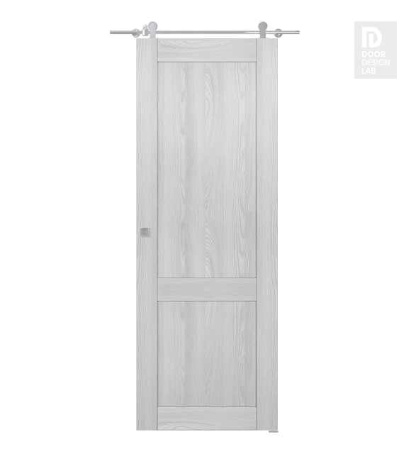 Shaker 2 Panel Ribeira Ash Modern Interior Barn Door by Belldinni