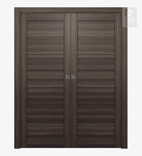 Alda Gray Oak Modern Interior Double Pocket Doors by Belldinni