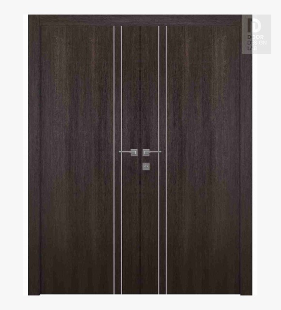 Optima 2V Veralinga Oak Modern Interior Double Swing Doors by Belldinni