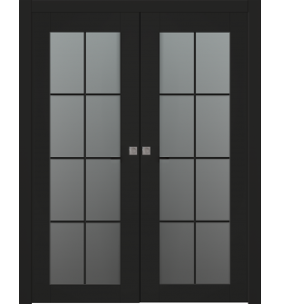 Avon 8 Lite Vetro Black Matte Double pocket doors