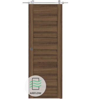 Louver Pecan Nutwood Barn doors