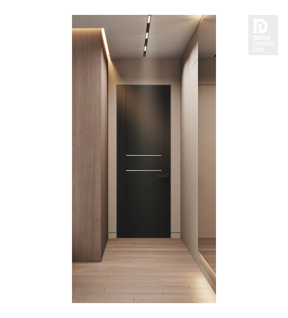 Avon 01 2Hn Black Matte Modern Interior Frameless Door by Belldinni