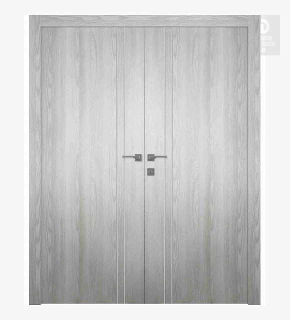 Optima 2V Ribeira Ash Modern Interior Double Swing Doors by Belldinni