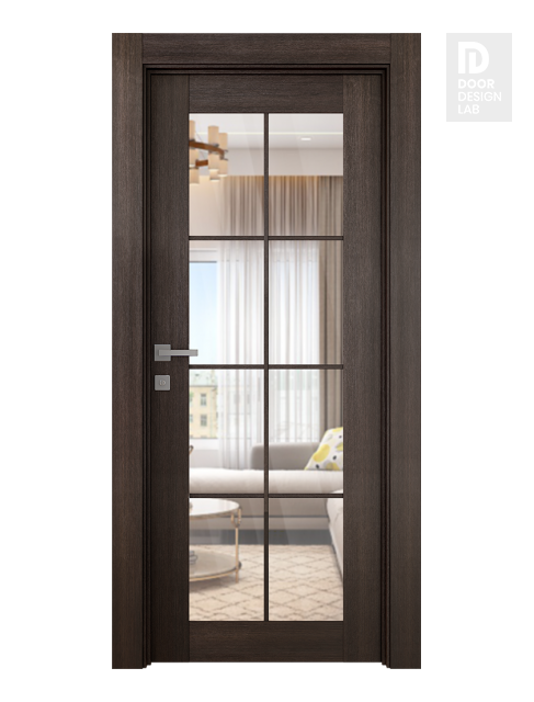 Avon 8 Lite Clear Vetro Veralinga Oak Modern Interior Door by Belldinni