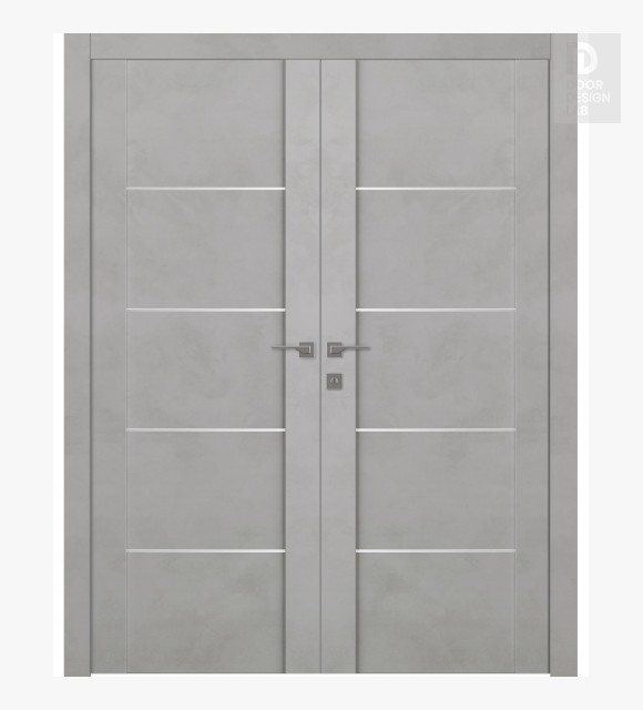 Avon 01 4H Light Urban Modern Interior Double Swing Doors by Belldinni