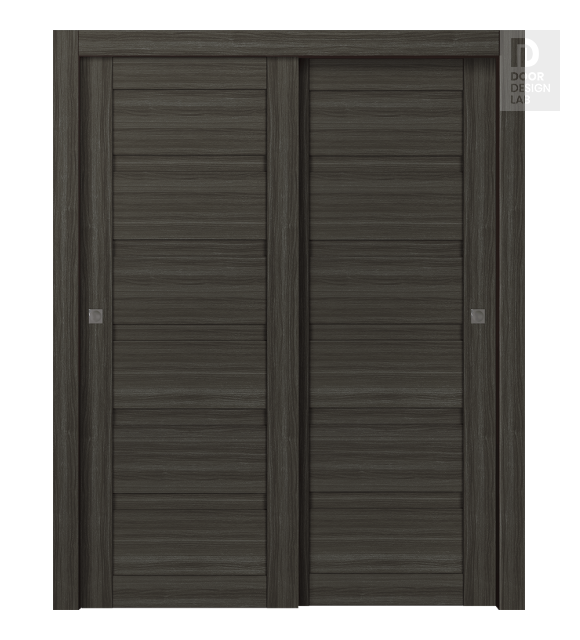 Louver Gray Oak Modern Interior Bypass Doors by Belldinni