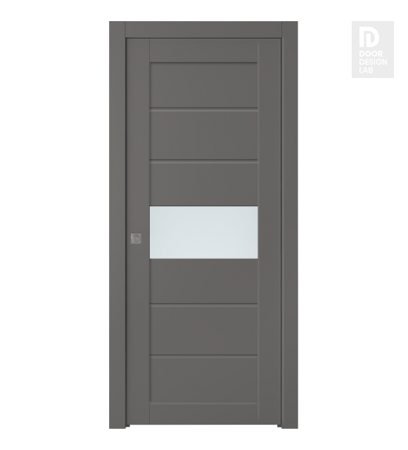 Edna Vetro Gray Matte Modern Interior Pocket Door by Belldinni
