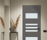 Leti Vetro Gray Matte Modern Interior Frameless Door by Belldinni