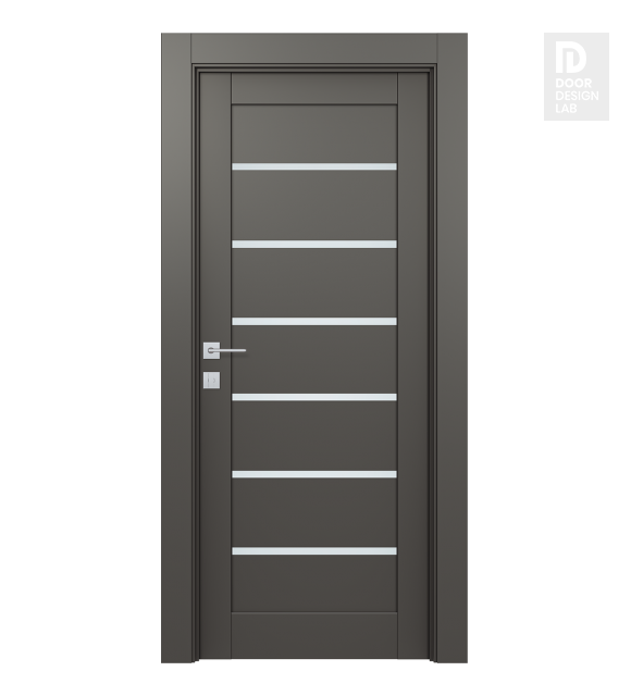 Avon 07-02 Vetro Gray Matte Modern Interior Door by Belldinni