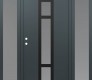 Modern Steel Front Door DIAMOND A9 60" X 80" ANTHRACITE/ANTHRACITE FROSTED GLASS PANEL BLACK RHI WITH 2 SIDELITES FROSTED GLASS